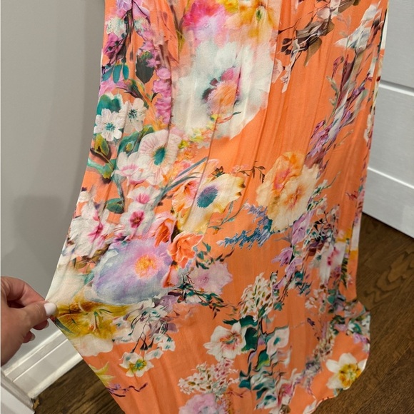 Lavender Brown Vibrant Floral Maxi Dress - Picture 5 of 8